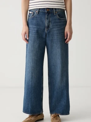 Calvin Klein Jeans jeansy wide leg damskie niebieski