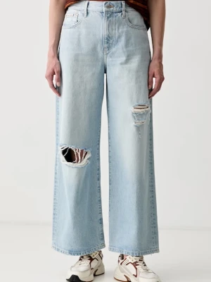 Calvin Klein Jeans jeansy wide leg damskie niebieski