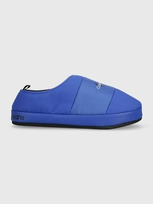 Calvin Klein Jeans kapcie HOME SLIPPER MONO kolor niebieski YM0YM00840