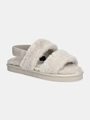 Calvin Klein Jeans kapcie HOME VELCRO IN FUR kolor beżowy YW0YW01595