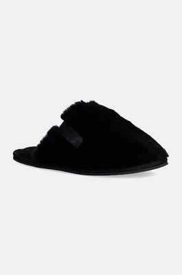 Calvin Klein Jeans kapcie HOTEL SLIPPER FUR AFTER GLOW kolor czarny YW0YW01593