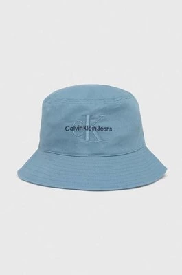 Calvin Klein Jeans kapelusz bawełniany kolor niebieski bawełniany