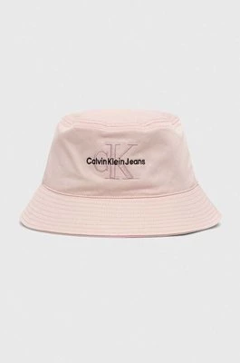 Calvin Klein Jeans kapelusz bawełniany kolor różowy bawełniany
