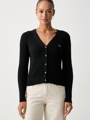 Calvin Klein Jeans kardigan damski bawełniany czarny