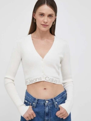 Calvin Klein Jeans kardigan damski kolor beżowy lekki