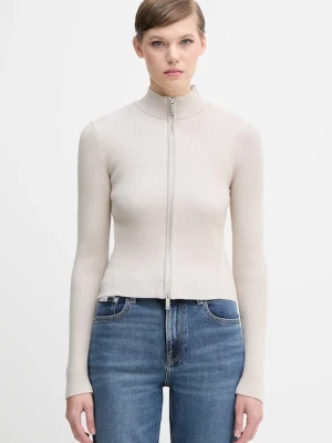 Calvin Klein Jeans kardigan damski kolor beżowy LV044D369G