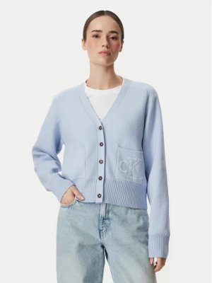 Calvin Klein Jeans Kardigan LV044H327G Niebieski jasny Regular Fit