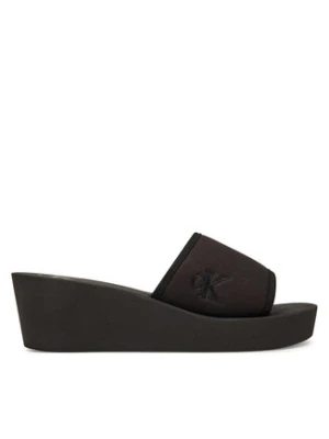 Calvin Klein Jeans Klapki Beach Wedge Slide Canvas YW0YW01725 Czarny