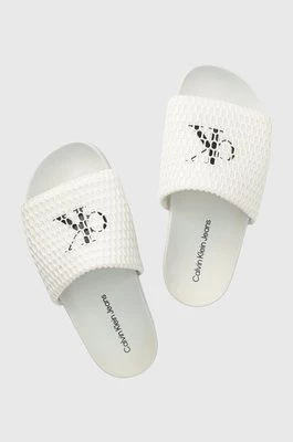 Calvin Klein Jeans klapki COMFORT SANDAL OVERSIZED MESH damskie kolor biały YW0YW00973