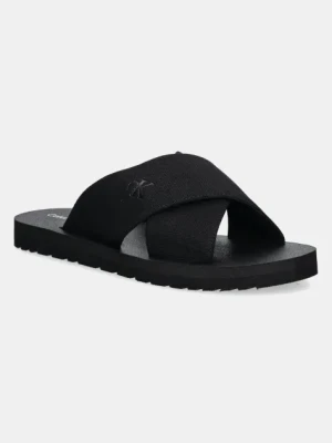 Calvin Klein Jeans klapki CROSS SANDAL CRXS TX męskie kolor czarny YM0YM01223