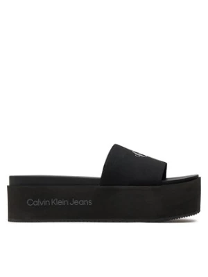 Calvin Klein Jeans Klapki Flatform Sandal Met YW0YW01036 Czarny