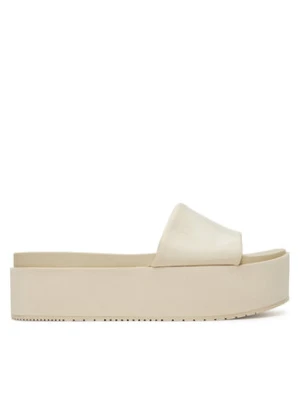 Calvin Klein Jeans Klapki Flatform Sandal Slide In Nylon YW0YW01791 Écru