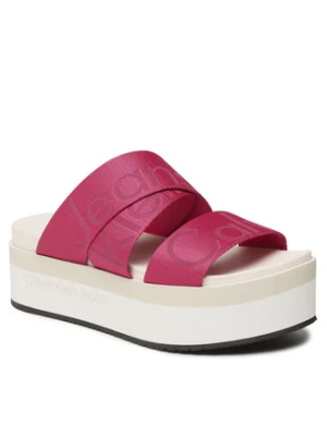 Calvin Klein Jeans Klapki Flatform Sandal Webbing YW0YW00966 Różowy