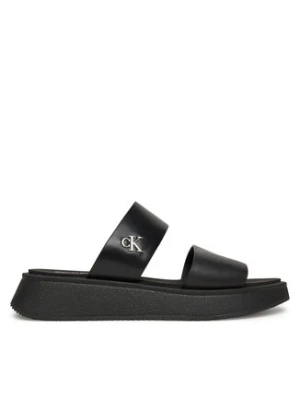 Calvin Klein Jeans Klapki Sandal Slide Double Strap YW0YW01694 Czarny