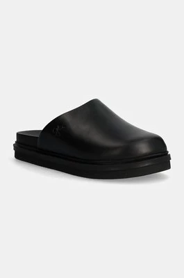 Calvin Klein Jeans klapki skórzane HOME CLOG LTH męskie kolor czarny YM0YM01181