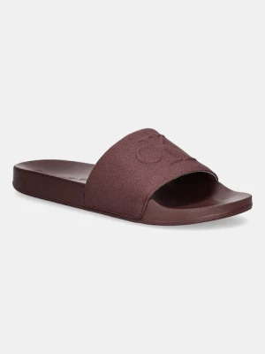 Calvin Klein Jeans klapki SLIDE HF MONO CV męskie kolor bordowy YM0YM01282