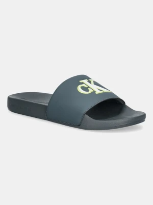 Calvin Klein Jeans klapki SLIDE JELLY MONO PU męskie kolor szary YM0YM01281