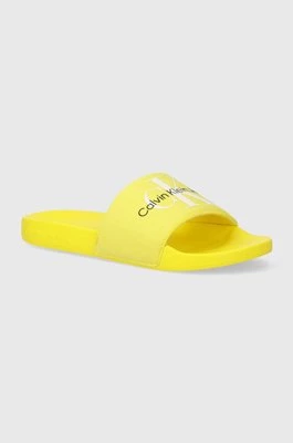 Calvin Klein Jeans klapki SLIDE MONOGRAM CO damskie kolor żółty YW0YW00103