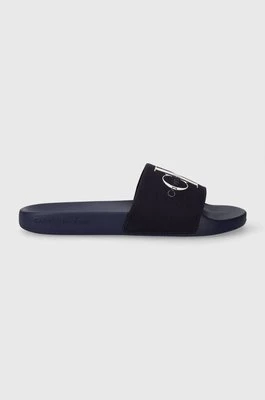 Calvin Klein Jeans klapki SLIDE MONOGRAM CO męskie kolor granatowy YM0YM00061