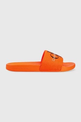 Calvin Klein Jeans klapki SLIDE MONOGRAM CO męskie kolor pomarańczowy YM0YM00061