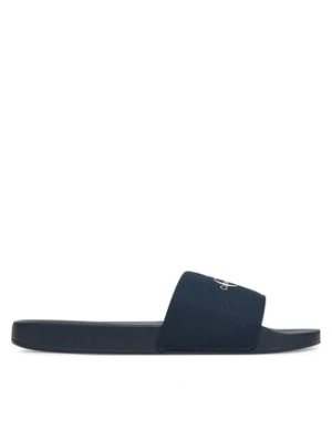 Calvin Klein Jeans Klapki Slide Monogram Cv YM0YM01271 Granatowy