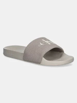 Calvin Klein Jeans klapki SLIDE MONOGRAM męskie kolor beżowy YM0YM01271