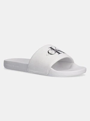 Calvin Klein Jeans klapki SLIDE MONOGRAM męskie kolor biały YM0YM01271