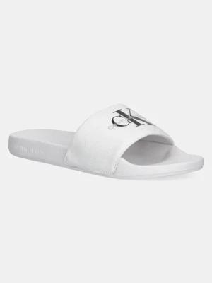 Calvin Klein Jeans klapki SLIDE MONOGRAM męskie kolor biały YM0YM01271