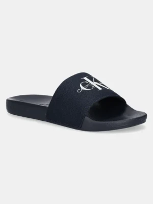 Calvin Klein Jeans klapki SLIDE MONOGRAM męskie kolor granatowy YM0YM01271