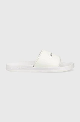 Calvin Klein Jeans klapki SLIDE MONOGRAM TPU męskie kolor biały YM0YM00361