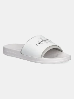 Calvin Klein Jeans klapki SLIDE MONOGRAM TPU męskie kolor biały
