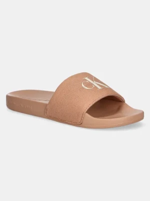 Calvin Klein Jeans klapki SLIDE MONOGRAM WMNS damskie kolor różowy YW0YW01835