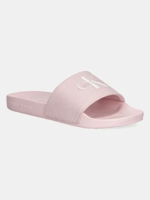 Zdjęcie produktu Calvin Klein Jeans klapki SLIDE MONOGRAM WN LOGO CK damskie kolor różowy YW0YW01967