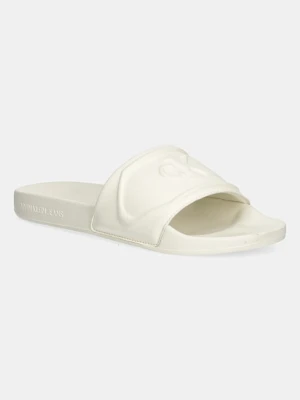 Zdjęcie produktu Calvin Klein Jeans klapki SLIDE PU HF MG damskie kolor beżowy YW0YW01879