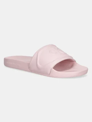 Calvin Klein Jeans klapki SLIDE PU HF MG damskie kolor różowy YW0YW01879
