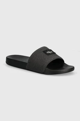 Calvin Klein Jeans klapki SLIDE WASHED DIFF męskie kolor czarny YM0YM00949