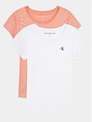 Calvin Klein Jeans Komplet 2 t-shirtów Logo Aop IG0IG02503 Różowy Slim Fit