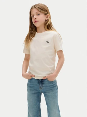 Calvin Klein Jeans Komplet 2 t-shirtów Monologo IB0IB01093 M Beżowy Regular Fit