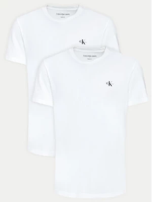 Calvin Klein Jeans Komplet 2 t-shirtów Monologo J30J320199 Biały Regular Fit