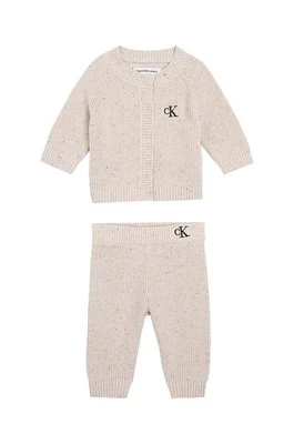 Calvin Klein Jeans komplet bawełniany niemowlęcy kolor beżowy