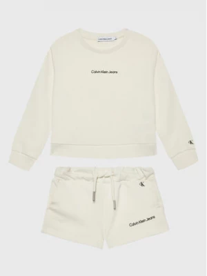 Calvin Klein Jeans Komplet dziecięcy Logo IG0IG01515 Écru Regular Fit