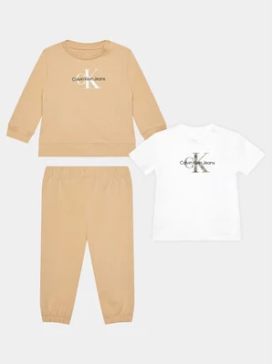 Calvin Klein Jeans Komplet dziecięcy Monogram Starter IN0IN00011 Beżowy Regular Fit