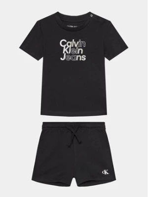 Calvin Klein Jeans Komplet t-shirt i spodenki Gradient Logo IN0IN00175 Czarny Regular Fit