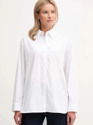 Calvin Klein Jeans koszula bawełniana damska kolor biały relaxed z kołnierzykiem klasycznym LV044D167G