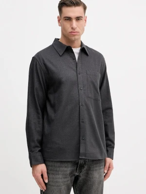 Calvin Klein Jeans koszula bawełniana męska kolor szary regular z kołnierzykiem klasycznym LV14RE112G