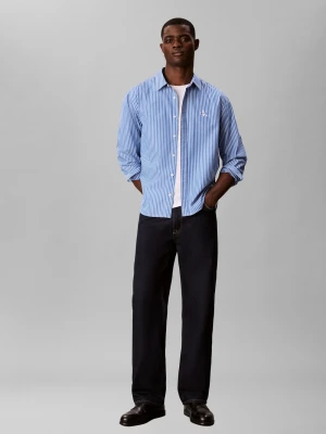 Calvin Klein Jeans koszula codzienna Mężczyźni Comfort Fit Bawełna (100%) niebieski