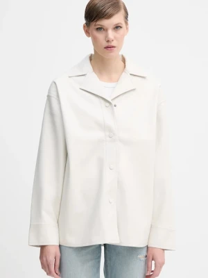 Calvin Klein Jeans koszula damska kolor beżowy relaxed z kołnierzykiem klasycznym LV044D165G