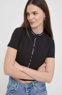 Calvin Klein Jeans koszula damska kolor czarny slim