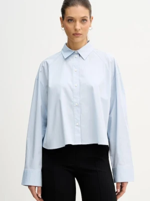 Calvin Klein Jeans koszula damska kolor niebieski relaxed z kołnierzykiem klasycznym LV047C141G