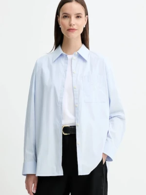 Calvin Klein Jeans koszula damska kolor niebieski relaxed z kołnierzykiem klasycznym LV047C143G